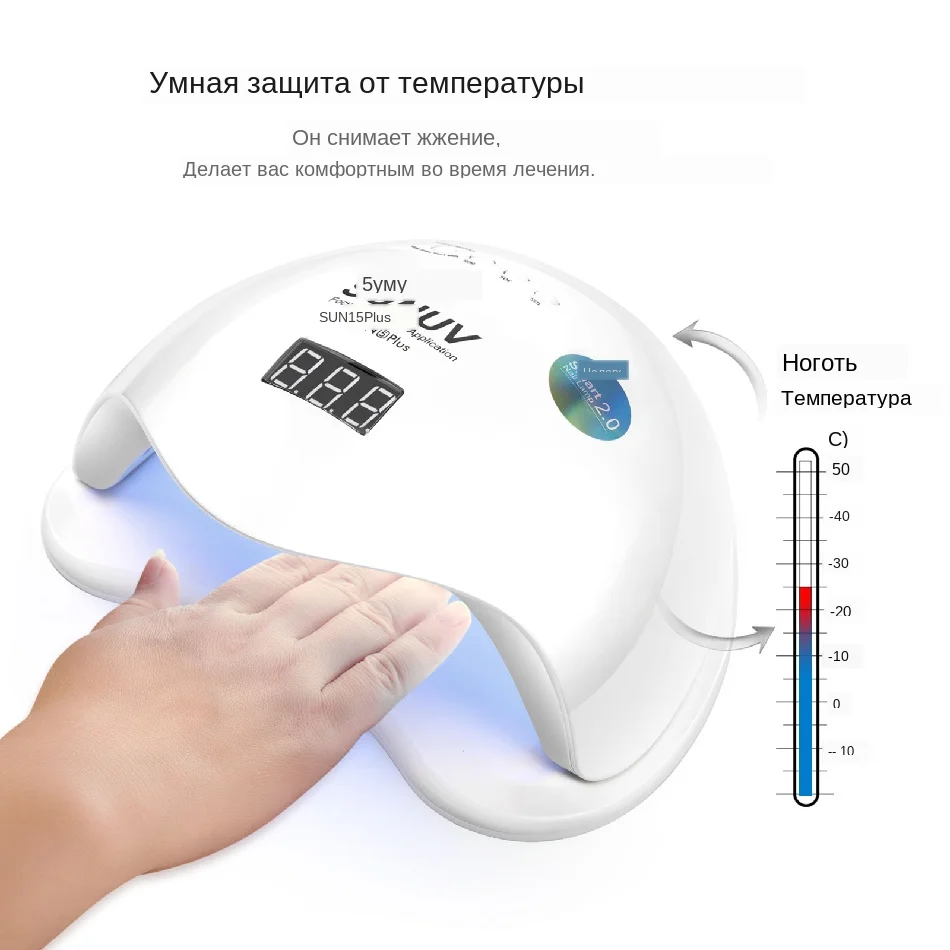 SUNUV SUN5 Plus 48 Вт УФ светодиодная лампа для сушки ногтей для отверждения всех типов геля 99s низкий нагрев 36 светодиодов УФ лампа для двух рук машина для дизайна ногтей