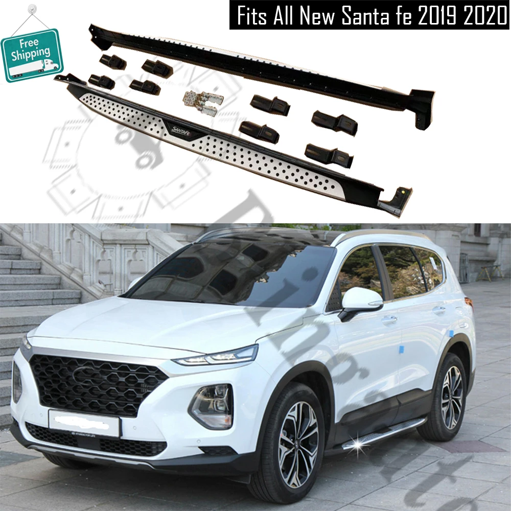 Беговая плата подходит для H yundai Santa Fe 2019 2020 все новые боковые ступени Santafe nerf bar