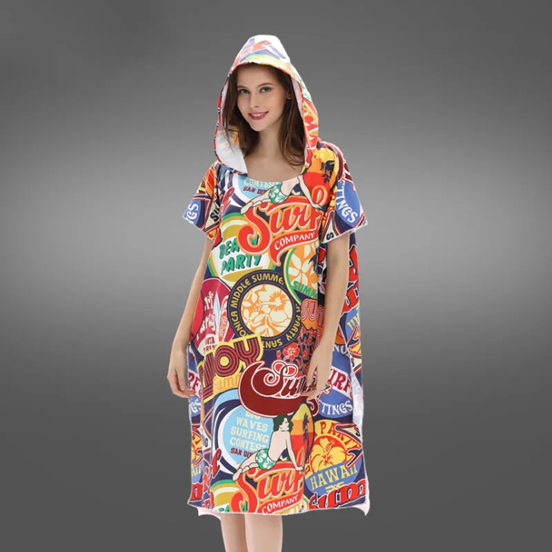 Банный халат с принтом для смены одежды банное полотенце модное уличное пляжное