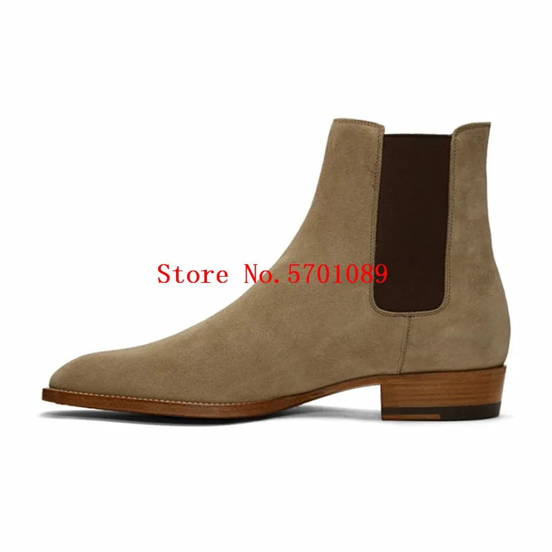 

Men Chelsea Boots Retro Rock Roll Calfskin Leather Wyatt 30 Suede Chelsea Ankle Boots Pull On Western Cowboy Boots Shoes