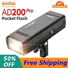 Вспышка для наружной камеры Godox AD200 AD200Pro TTL 18000 HSS со встроенной беспроводной системой X 2,4G, литиевая батарея 2900 мАч