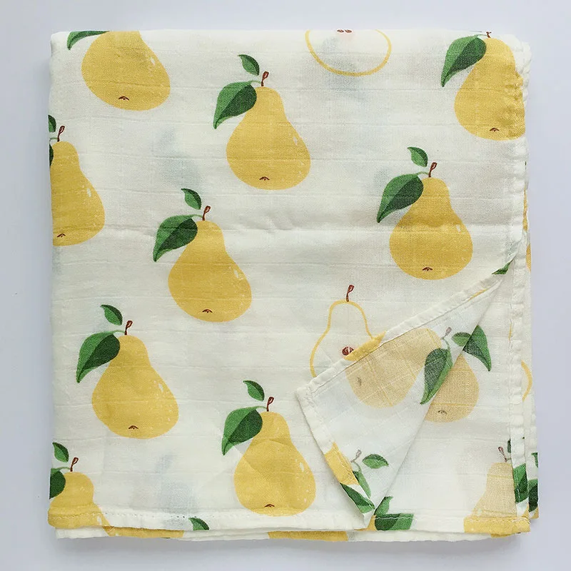 Fruit Бамбуковое хлопковое мягкое детское муслиновое Пеленальное Одеяло мягкое дышащее детское деформационное душевое полотенце для новорожденного - Цвет: Fruit