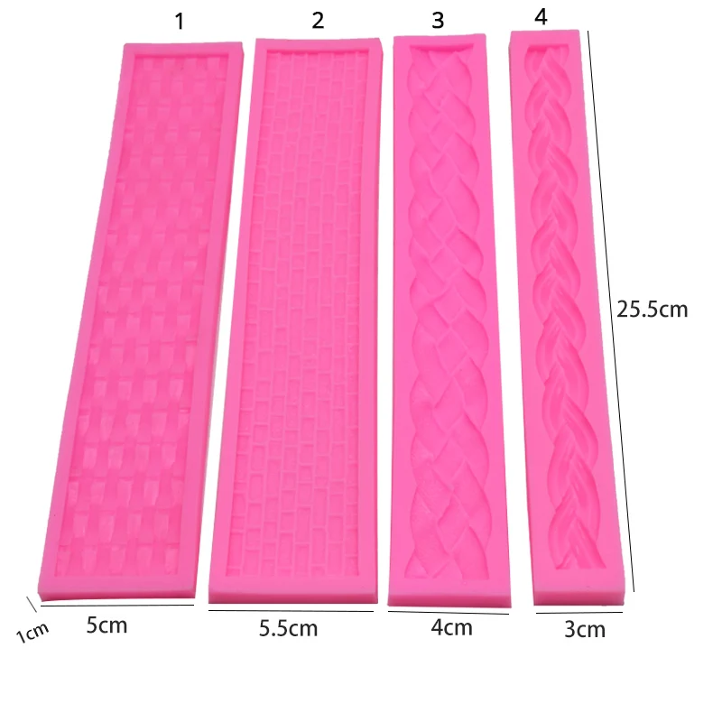 Длинная вязаная веревка силиконовая форма 3D для украшения границы торта