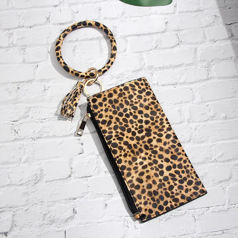 Брелок из искусственной кожи с леопардовым принтом и ремешком на руку|Брелоки| |