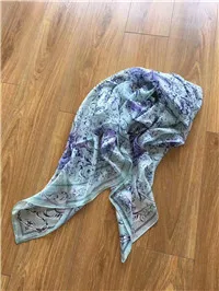 Новое поступление брендовый небесно-голубой шифоновый шелковый шарф 140*140 см квадратная большая шаль саржевая накидка для женщин подарок для леди - Цвет: as picture