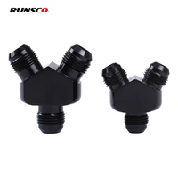 an6 an8 an10 an12 y block adapter fittings adaptor adaptor y type oil pipe joint aluminum black 6 8 10 12 an fittings