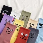Корейские Веселые Модные женские цветные забавные носки в стиле Харадзюку, женские носки унисекс с сюрпризом, женские носки средней длины, милые носки, дешевые носки