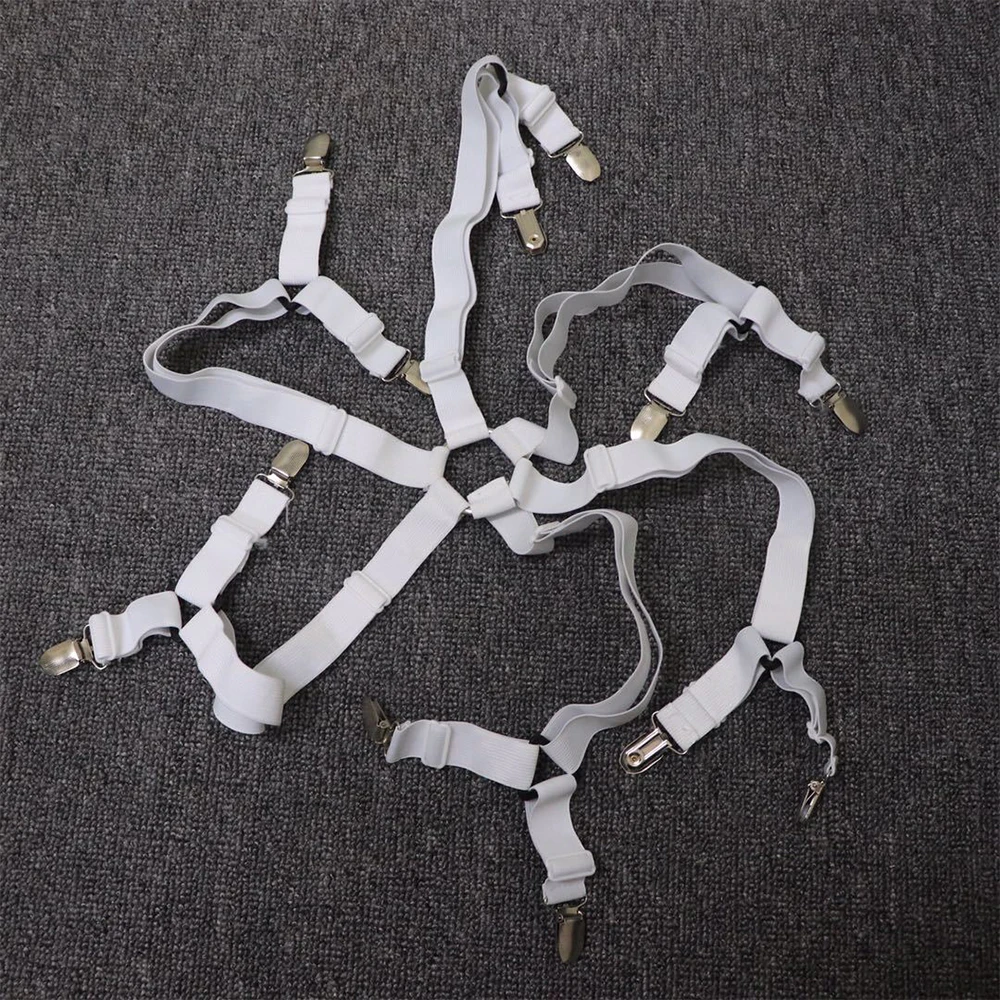 Зажимы для простыни 3 сторонние 6 регулируемые подтяжки листов Эластичный