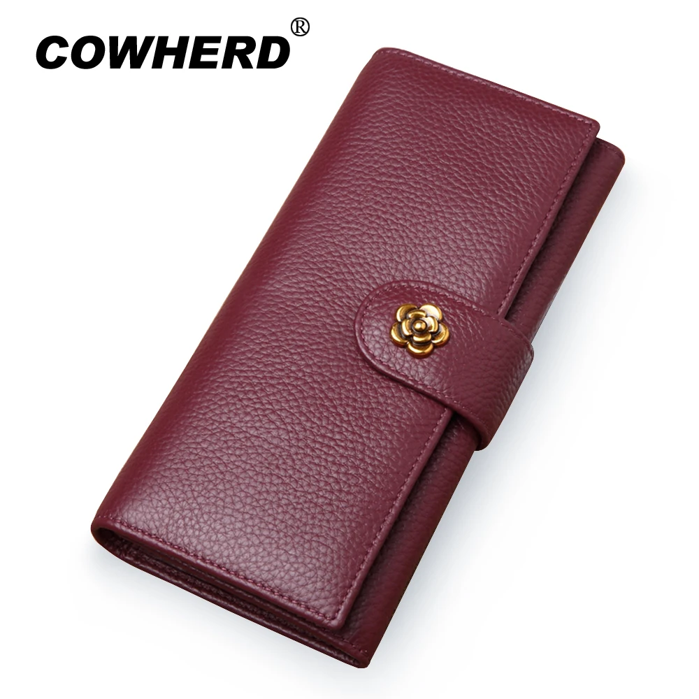 COWHERD женские кошельки из мягкой натуральной коровьей кожи бренд 2019 новый дизайн