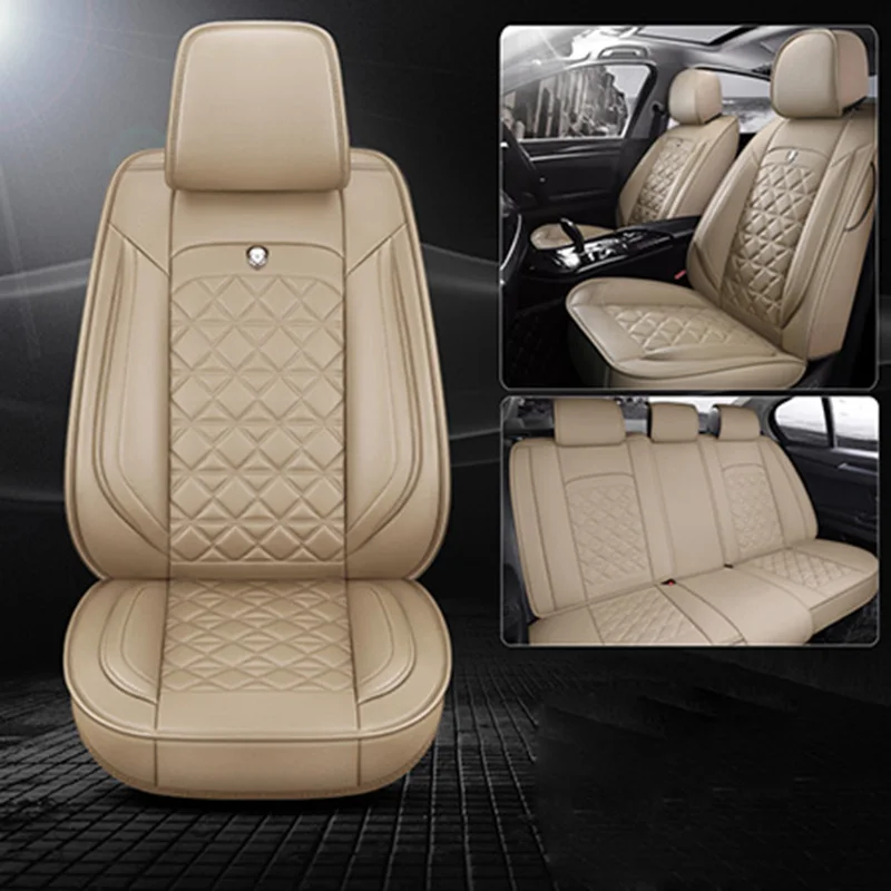 Leather Car seat cover for CHRYSLER 200 300 grand voyager Pacifica PT Cruiser Sebring Town and Country Rolls-Royce Ghost cushion - Название цвета: beige standard