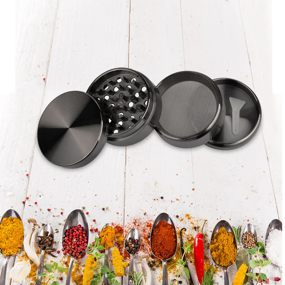 

Portable Mini 4 Layer Zinc Alloy Herb Tobacco Grinder 55mm Hand Crank Herb Mill Crusher Tobacco Smoke Grinder Spice Crusher