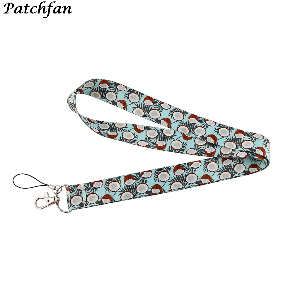 

20pcs/lot AD562 Patchfan Fashion Coconut Necklack Lanyard Key Gym Strap Multifunction Mobile Phone With Card Holder Cover