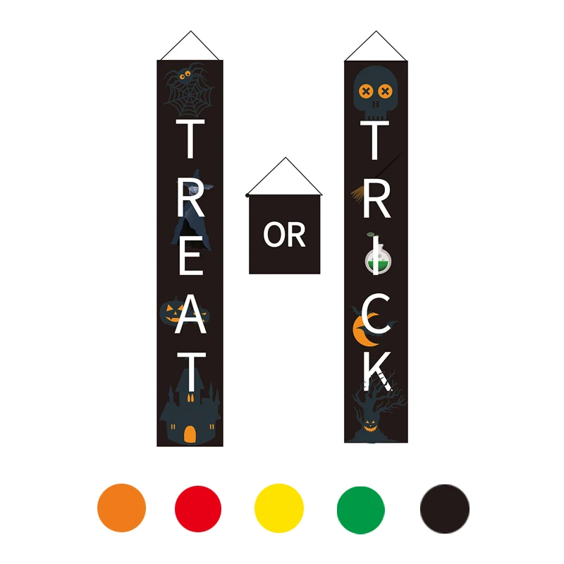 

На Хэллоуин с надписью Trick or Treat баннер 2020 и надписью "Happy Halloween" Декор для двери ведьмы с черепом и летучей мышю Хэллоуин баннер Хэллоуин вечер...