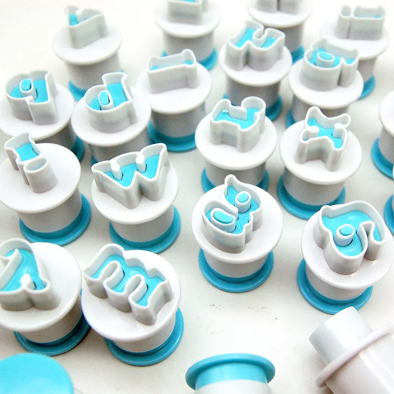 

26pcs/set Capital Letters/Lower Case Letter Alphabet Cookie Mould Fondant Cake Mold Plastic Cutter Number Letter Stamps