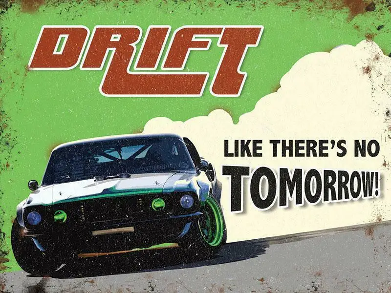 Старинные жестяные знаки дрифта как нет завтра спортивный автомобиль гоночный