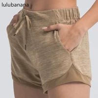 lulubananana yoga quick dry loose running shorts biker women sports workout shorts gym athletic shorts with pocket 4 inches