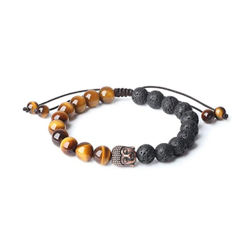 Медное покрытие Будда соединение много цветов круглые бусины эластичный браслет