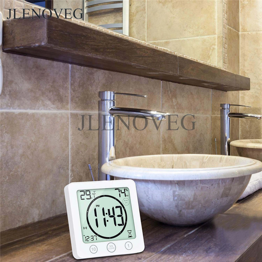 Waterproof Bathroom Clock and Timer for Shower Digital Water Resistant Alarm Clocks with Suction Cup Proof Bathro | Дом и сад