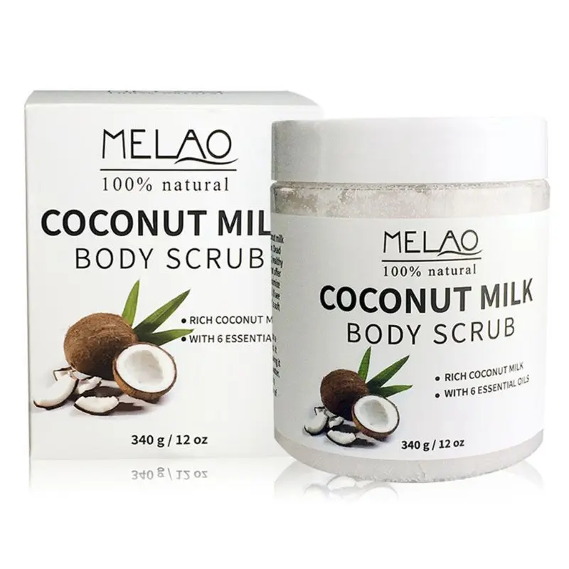 

Coconut Milk Essential Oil Body Face Scrub Exfoliating Blackheads Sea Salt Natur C1FF