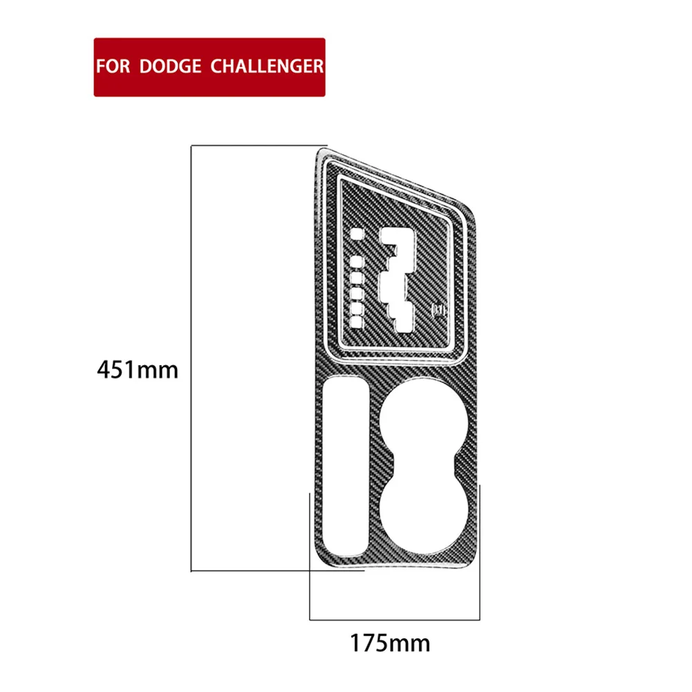 

4pcs/set Genuine Real Carbon Fiber Car Gear Shift Cup Holder Panel Frame Trim Cover Decorative Sticker for Dodge Challenger 2008