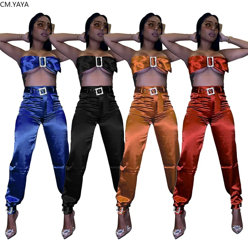 Зимний женский комплект спортивный костюм топы без бретелек узкие брюки из двух