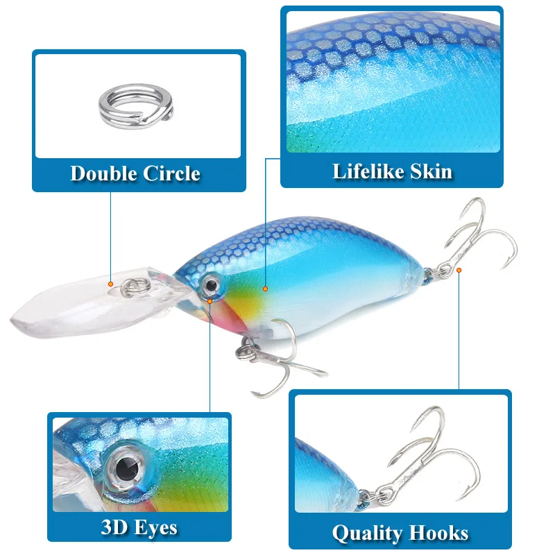 

Fishing Lure Luya Bait Long Tongue Deep Diving Long Throw Type Mino Fake Bait Seawater Freshwater Fishing Bait Winter Fishing