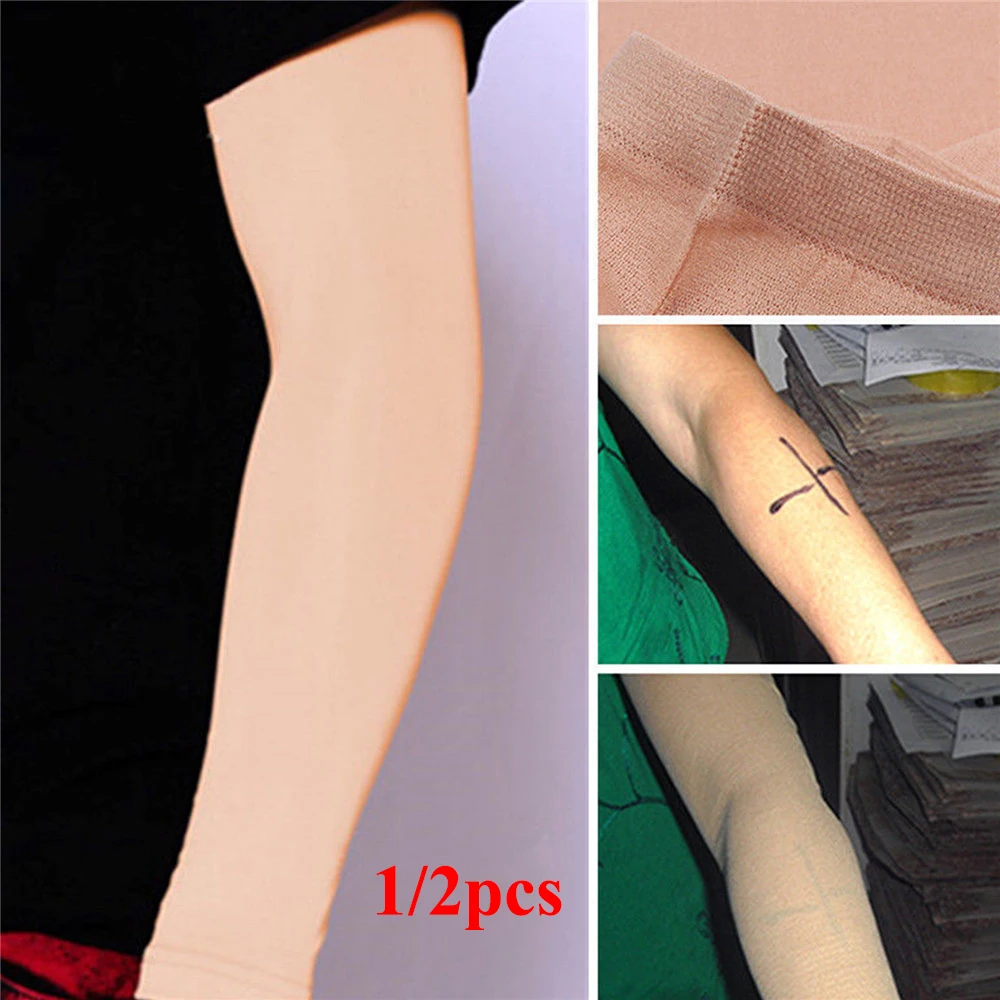 

Unisex Tattoo Cover Up Compression Sleeves Bands Forearm Concealer Support Skin Color Aftercare UV Protection Oversleeve