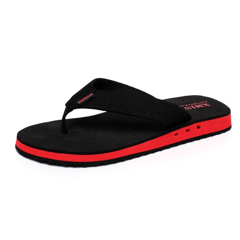 

High quality Non-slip Big Size Flip Flops Men Summer Beach Slippers Men Brand Fashion Breathable Casual Men Slippers Black