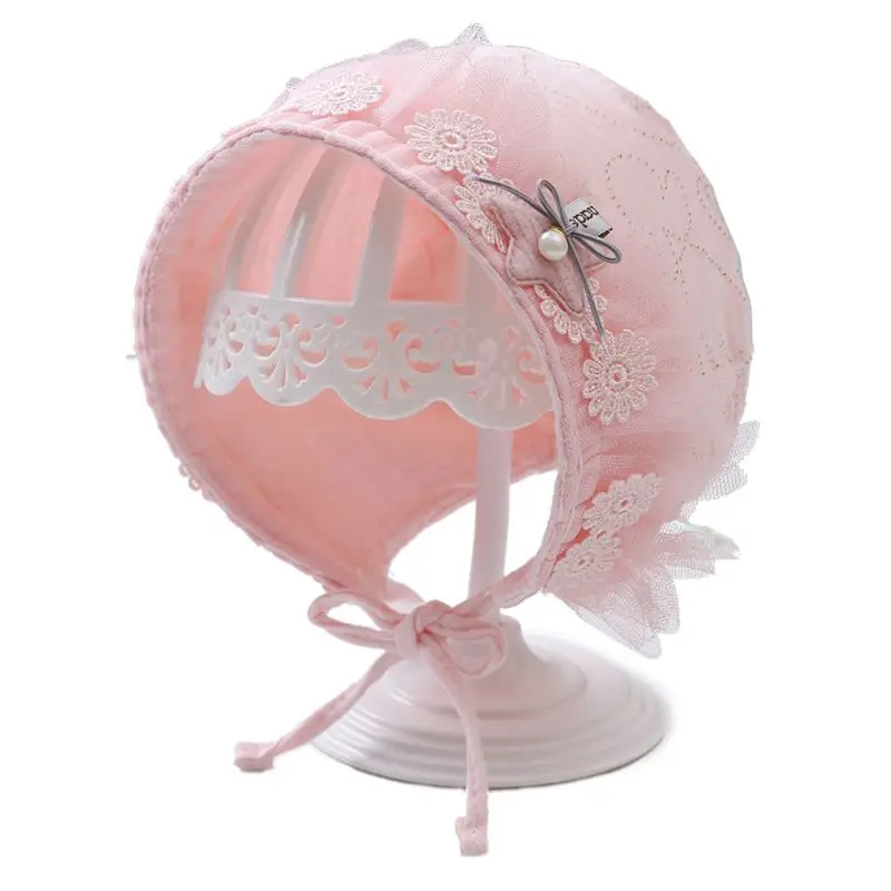 

Кружевная хлопковая детская шапка для новорожденных, детская шапка принцессы, Детская шляпа, летняя Солнцезащитная шляпа GXMB