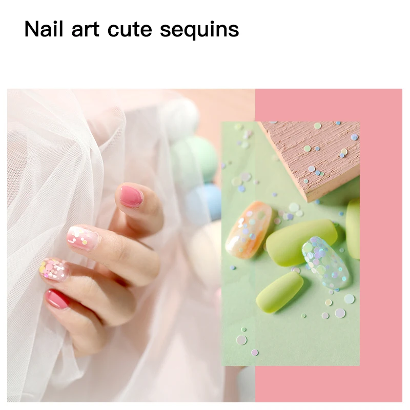 Блестки для ногтей круглые смешанные красочные мини-советы дизайна блестки