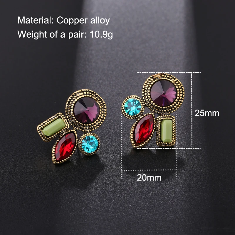 UNNAIER Модные индивидуальные популярные цветные серьги с полудрагоценными камнями