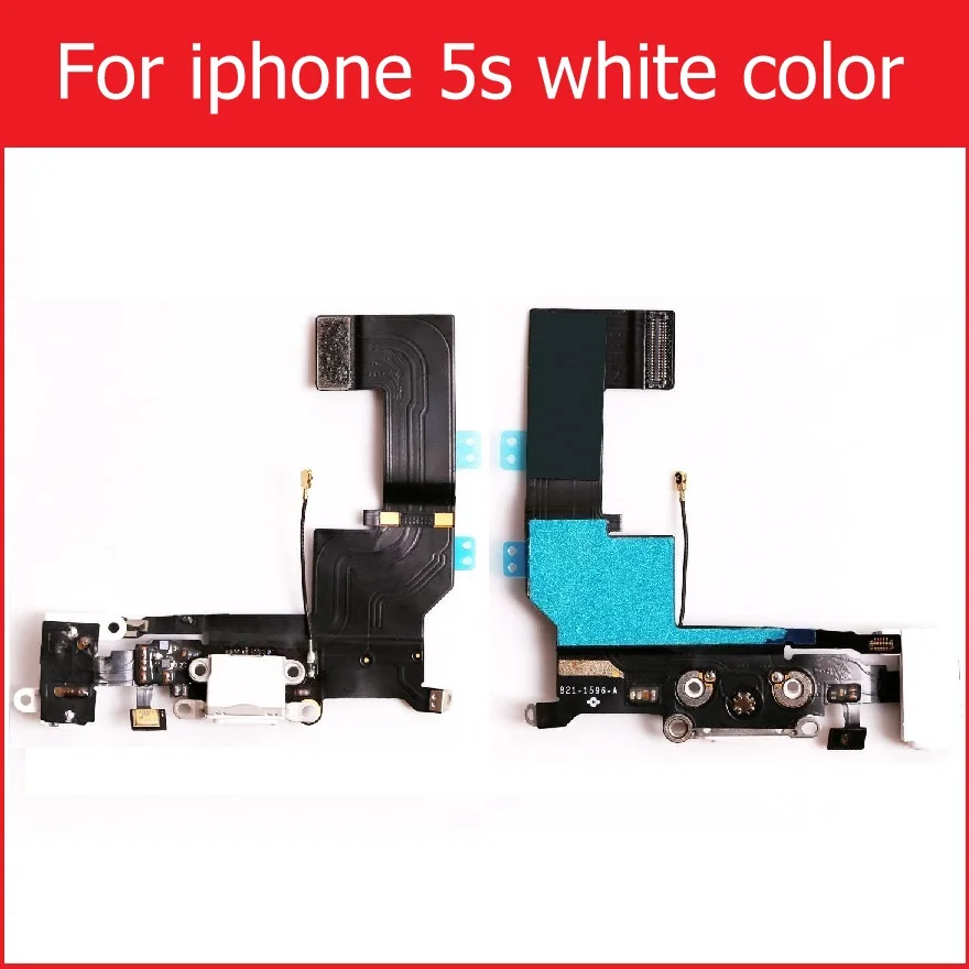 USB зарядное устройство док-станция порт гибкий кабель для iPhone 4 4S 5 5S 5C SE аудио разъем и разъем для наушников гибкий ленточный кабель Замена Ремонт - Цвет: For i5s white