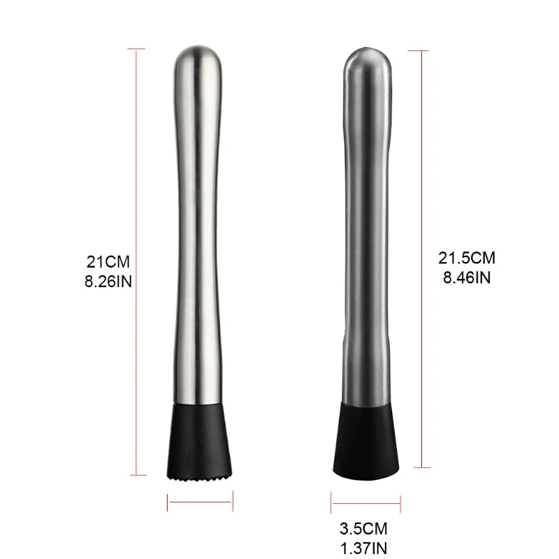 

53CA Omnipotent 8.26/8.46Inches Stainless Steel Fruit Crusher, Lemon Hammer Stirred for Delicious Mojitos and Drinks