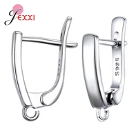 new fashion simple earrings hoop 925 sterling silver crystal zircon row silver huggie earrings for women female jewelry