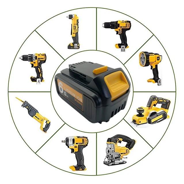 

DCB200 6000mAh Replacement Li-ion Battery for DeWalt MAX XR 18V and 20V power tool 5000mAh lithium ion Batteries 30M
