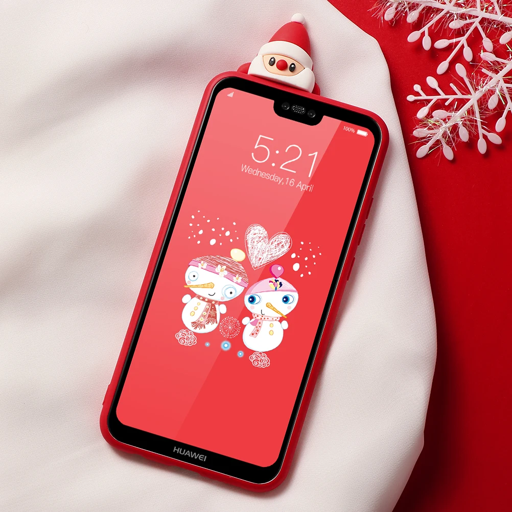 3D чехлы с полярным медведем лосем Санта Клаусом для huawei mate 10 20 30 P10 P20 P30 Lite Honor 9X Pro 8X 10i 20i P Smart Z рождественские чехлы