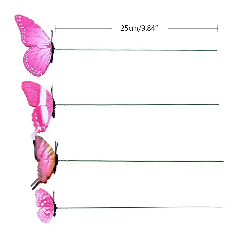 12 шт Искусственный декор в виде бабочек шланг для полива огорода двора газон