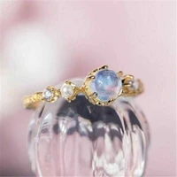 new fashion womens white moonstone pearl ring engagement ring size 6 11