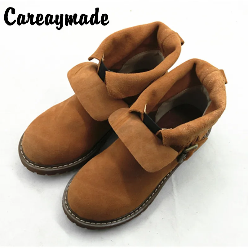 Careaymade-Японский новый стиль плоские и серые женские художественные Ретро ботинки