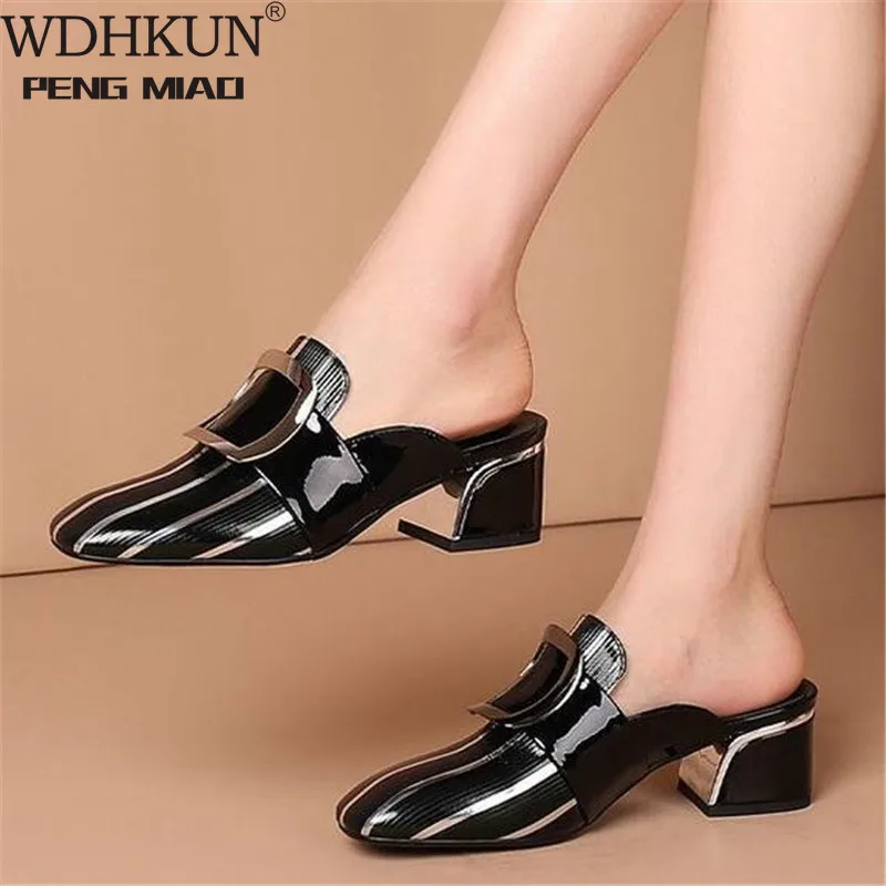 

Женские шлепанцы на толстом каблуке, сланцы, повседневная обувь на платформе, летняя верхняя одежда, большие размеры