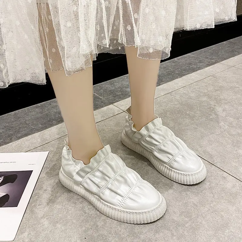 

New style shoes woman thick-soled ladies single shoes small leather shoes casual loafers spring and autumn ladies shoes flats