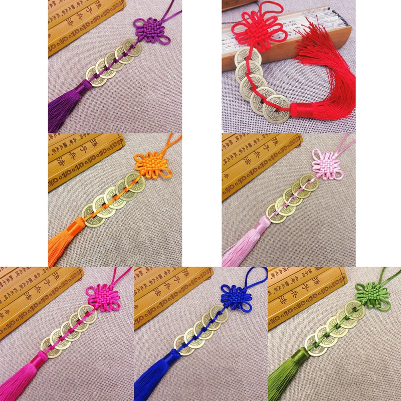 Традиционный китайский узел фэн-шуй монеты на удачу талисман ручной работы для