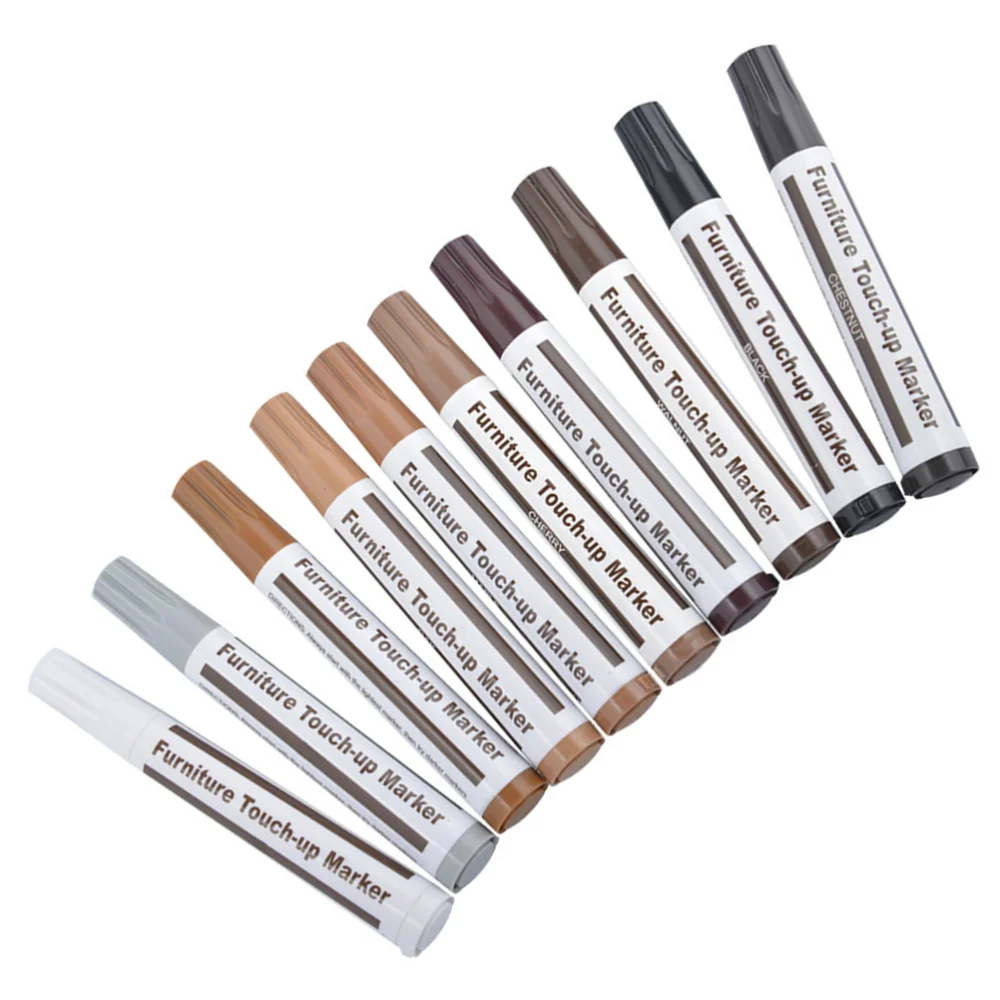 

17PCs Wooden Furniture Scratching Repair Touch Paint Pens Crayons Worn Blemish Concealing Tool Set (8 Floor Pen + 8 Crayon +
