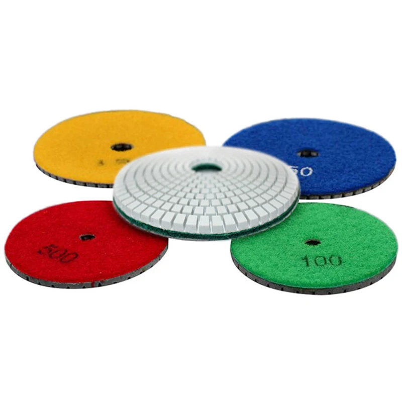 7 шт. 4 дюйма Алмазный влажный шлифовальный диск гибкий полировальный + 1 шт M10