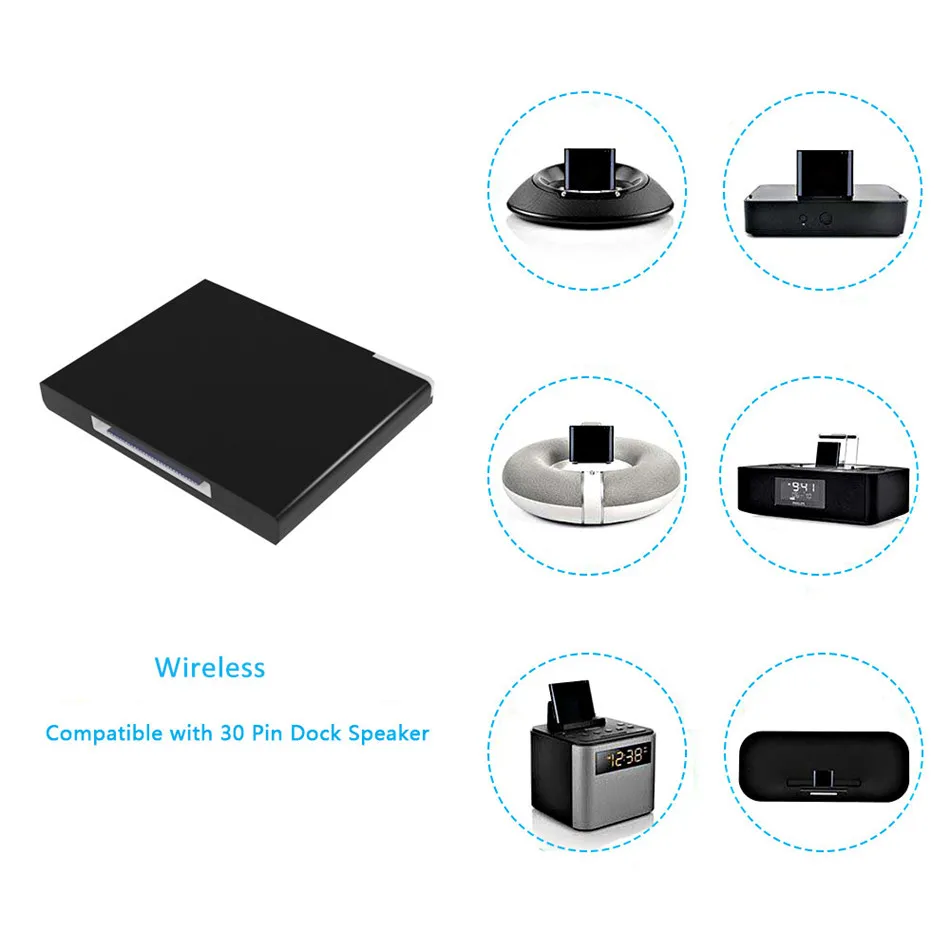 Mini 30Pin Bluetooth A2DP Music Receiver Wireless Stereo Audio 30 Pin Adapter For iPhone Dock Bose Sounddock II 2 IX 10 Speaker |
