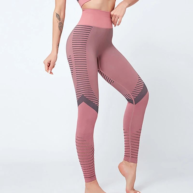 

NORMOV Women Seamless Leggings Fitness High Waist Patchwork Hollow Legging Slim Casual Femme Push Up Leggings Workout Femme