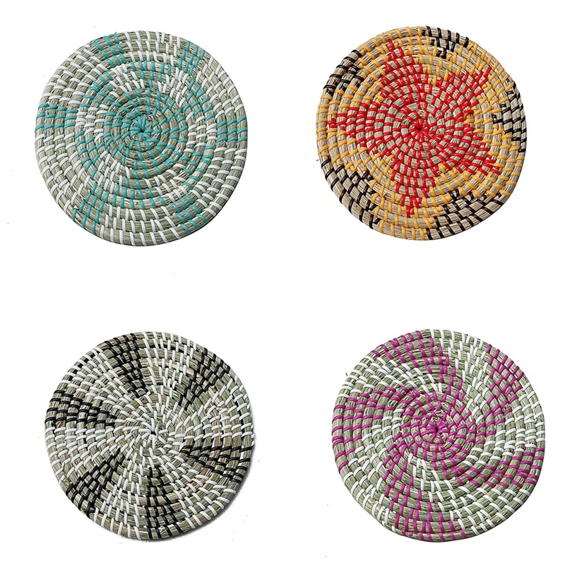 

Соломенный круглый домашний обеденный стол, устойчивый к ожогу, теплоизоляционная подставка, коврик для сковороды, коврик, подставка под го...