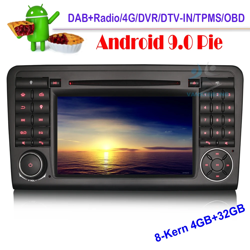 Автомобильный DVD проигрыватель с GPS Навигатором 7 дюймов Android 9 0 Авторадио для Mercedes