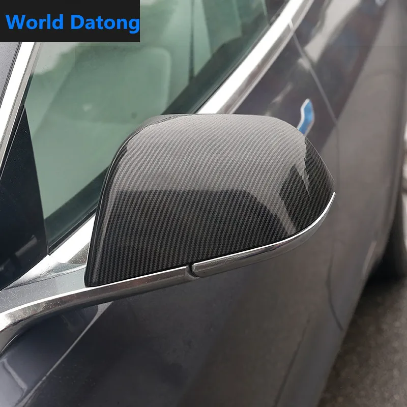 Крышка зеркала заднего вида из углеродного волокна для Tesla Model 3 2017 2019 ABS крышка