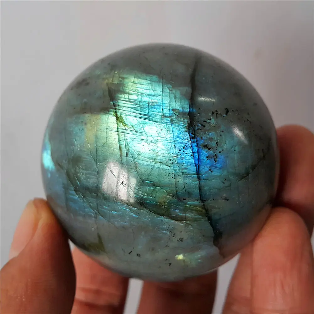 

55mm Natural Labradorite Crystal Sphere Ball Madagascar